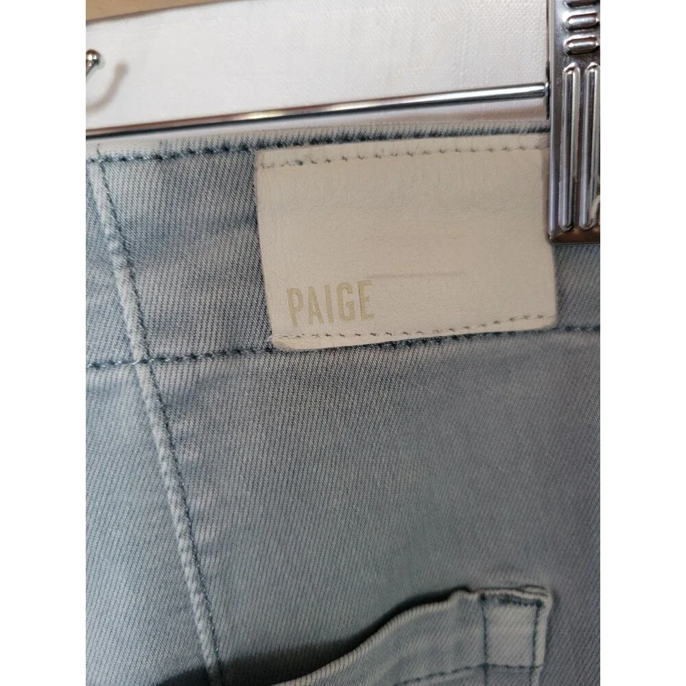 PAIGE Women's Brigitte Jeans Denin Straight Leg 31 VTG Light Green
